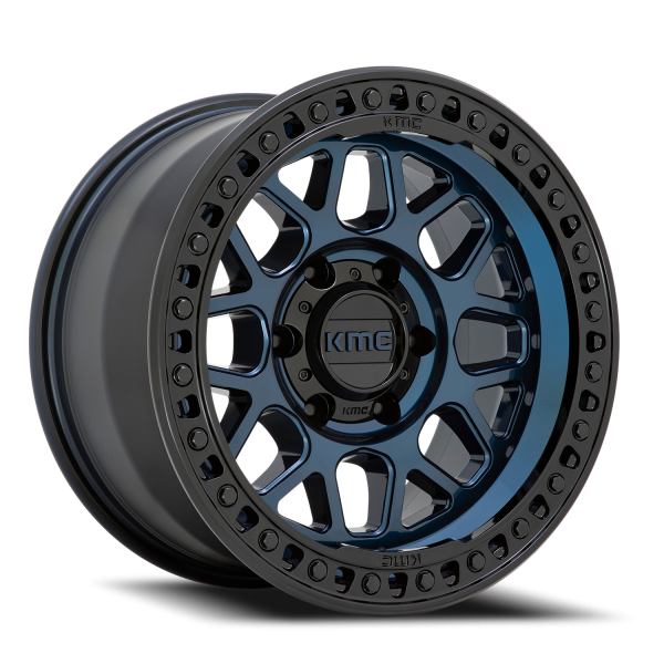 KMC KM549 GRS Wheel - 18x8.5 Midnight Blue w/ Gloss Black Lip Rim (6x139.7 Bolt Pattern, 0mm Offs...