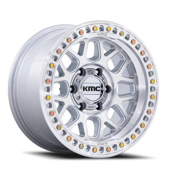 KMC KM549 GRS Wheel - 17x9 Gloss Silver w/ Machined Face Rim (5x127 Bolt Pattern, 0mm Offset, 71....