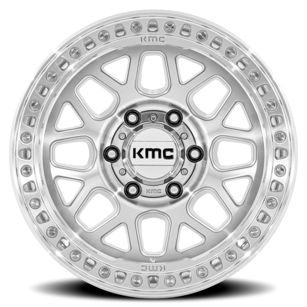 KMC KM549 GRS Wheel - 17x9 Gloss Silver w/ Machined Face Rim (5x127 Bolt Pattern, 0mm Offset, 71....