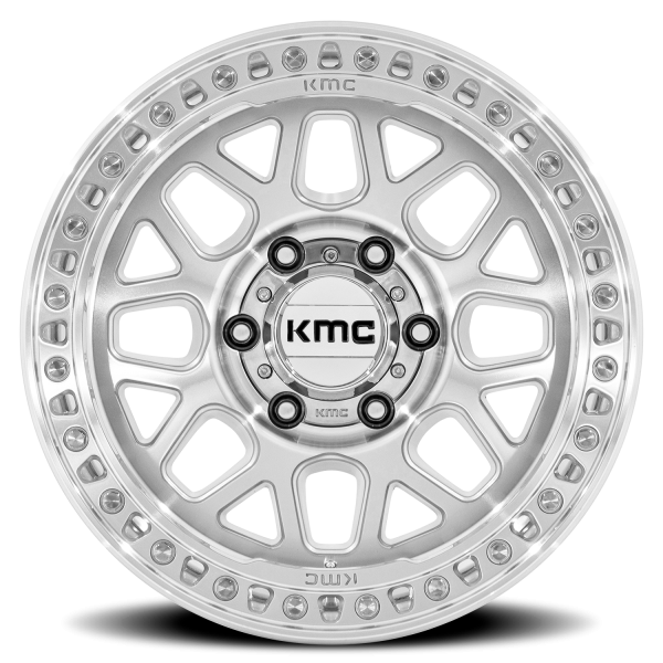 KMC KM549 GRS Wheel - 17x9 Gloss Silver w/ Machined Face Rim (6x139.7 Bolt Pattern, +18mm Offset,...