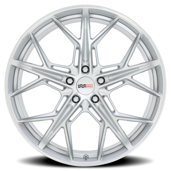 Cray Hammerhead Wheel - 18x9 Gloss Silver w/ Mirror Cut Face Rim (5x120.65 Bolt Pattern, +50mm Of...