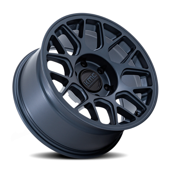 KMC KM730LX Hatchet Wheel - 17x8.5 Metallic Blue Rim (6x139.7 Bolt Pattern, -10mm Offset, 106.1mm...