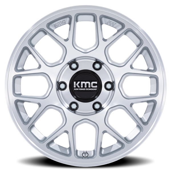 KMC KM730SD Hatchet Wheel - 17x8.5 Gloss Silver w/ Machined Face Rim (5x127 Bolt Pattern, -10mm O...