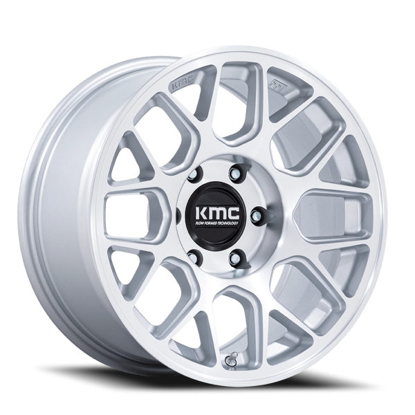 KMC KM730SD Hatchet Wheel - 17x8.5 Gloss Silver w/ Machined Face Rim (6x139.7 Bolt Pattern, +25mm...