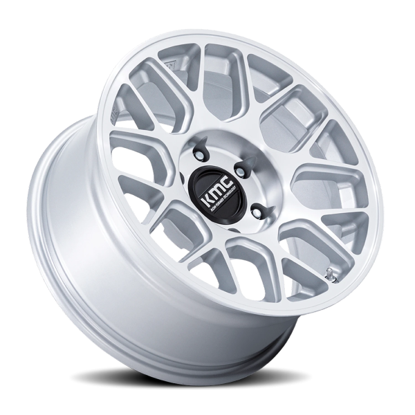 KMC KM730SD Hatchet Wheel - 17x8.5 Gloss Silver w/ Machined Face Rim (6x139.7 Bolt Pattern, +25mm...