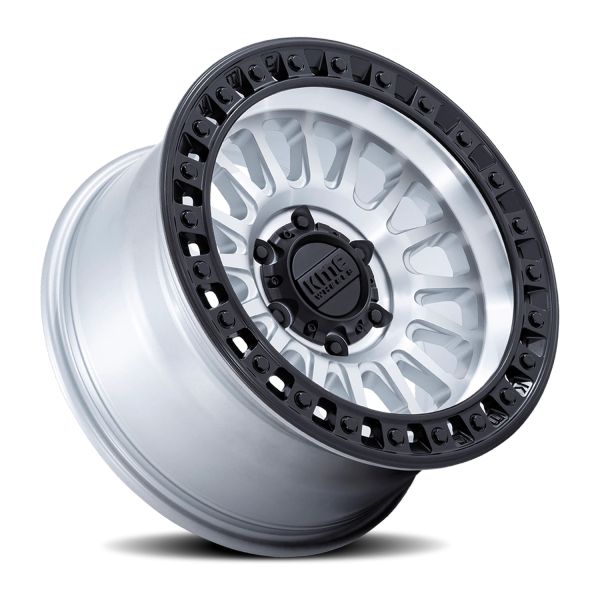 KMC KM552 IMS Wheel - 17x8.5 Machined Silver w/ Matte Black Lip Rim (5x127 Bolt Pattern, -10mm Of...