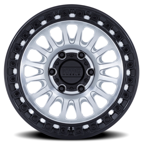 KMC KM552 IMS Wheel - 17x8.5 Machined Silver w/ Matte Black Lip Rim (5x127 Bolt Pattern, -10mm Of...
