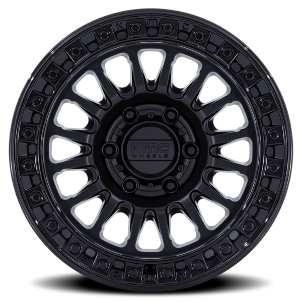 KMC KM552 IMS Wheel - 18x9 Matte Black w/ Gloss Black Lip Rim (5x127 Bolt Pattern, +18mm Offset, ...