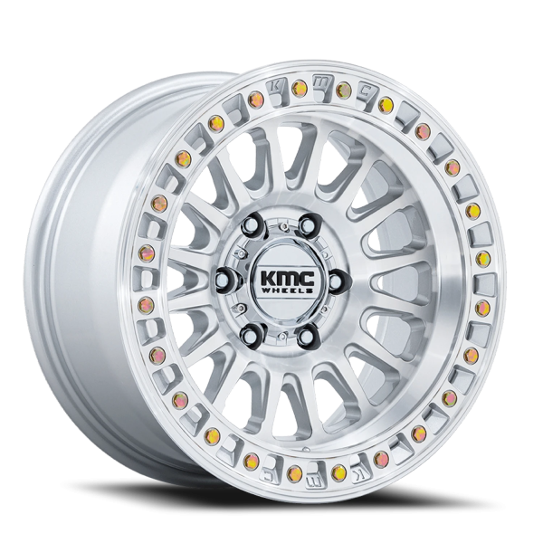 KMC KM552 IMS Wheel - 17x8.5 Gloss Silver w/ Machined Face Rim (5x127 Bolt Pattern, -10mm Offset,...