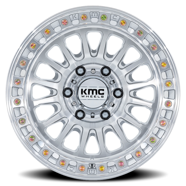 KMC KM552 IMS Wheel - 18x9 Gloss Silver w/ Machined Face Rim (6x135 Bolt Pattern, 0mm Offset, 87....