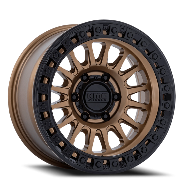 KMC KM552 IMS Wheel - 18x9 Matte Bronze w/ Gloss Black Lip Rim (8x180 Bolt Pattern, +18mm Offset,...