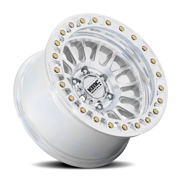 KMC KM239DX Impact Beadlock Wheel - 17x9 Machined Silver Rim (5x127 Bolt Pattern, -12mm Offset, 7...