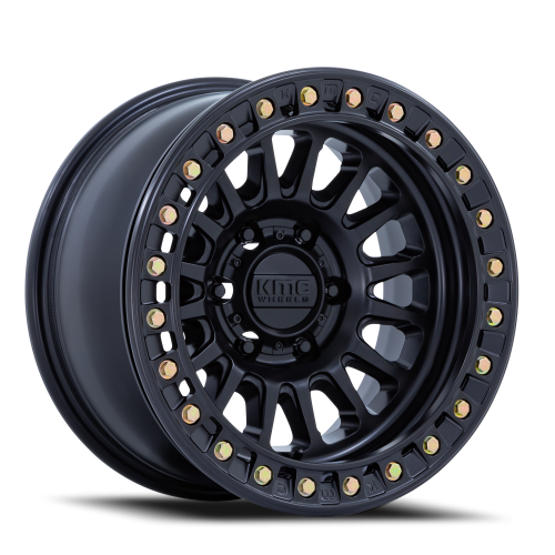 KMC KM239DX Impact Beadlock Wheel - 17x9 Matte Black Rim (6x139.7 Bolt Pattern, +1mm Offset, 108....