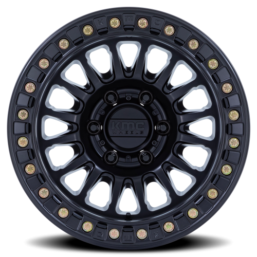 KMC KM239DX Impact Beadlock Wheel - 17x9 Matte Black Rim (6x139.7 Bolt Pattern, +1mm Offset, 108....