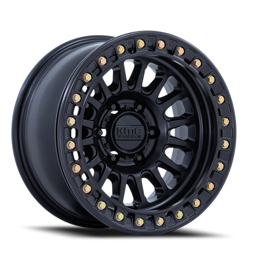 KMC KM239DX Impact Beadlock Wheel - 17x9 Matte Black Rim (8x165.1 Bolt Pattern, -38mm Offset, 125...