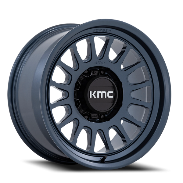 KMC KM452 Impact Forged Monoblock Wheel - 18x9 Metallic Blue Rim (8x165.1 Bolt Pattern, +18mm Off...