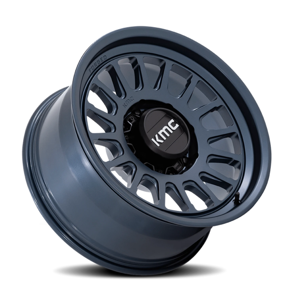 KMC KM452 Impact Forged Monoblock Wheel - 18x9 Metallic Blue Rim (8x165.1 Bolt Pattern, +18mm Off...