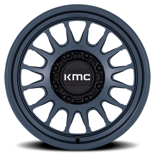 KMC KM452 Impact Forged Monoblock Wheel - 18x9 Metallic Blue Rim (8x165.1 Bolt Pattern, +18mm Off...