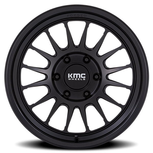 KMC KM447MX Impact Forged Wheel - 18x9 Satin Black Rim (6x139.7 Bolt Pattern, 0mm Offset, 106.1mm...