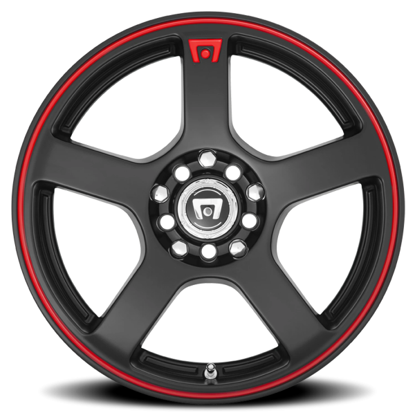 Motegi MR116 FS5 Wheel - 15x6.5 Matte Black w/ Red Stripe Rim (4x100/108 Bolt Pattern, +40mm Offs...