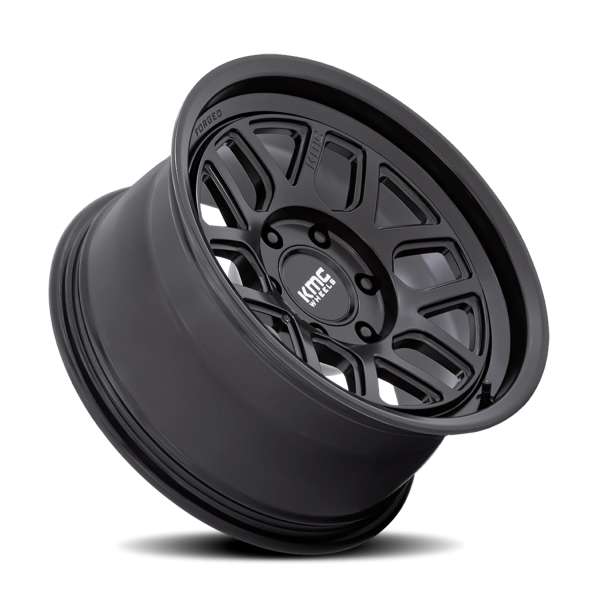 KMC KM446 Mesa Forged Monoblock Wheel - 18x9 Satin Black Rim (6x139.7 Bolt Pattern, 0mm Offset, 1...