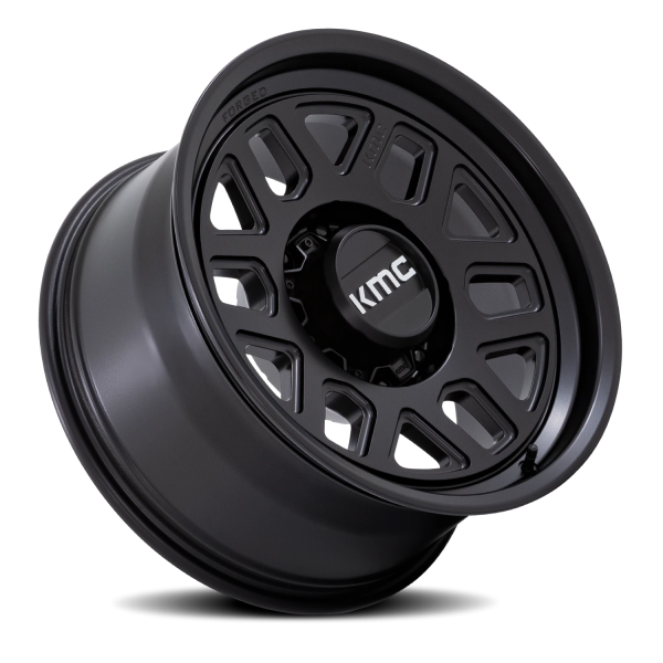 KMC KM451 Mesa Forged Monoblock Wheel - 18x9 Satin Black Rim (8x180 Bolt Pattern, 0mm Offset, 124...