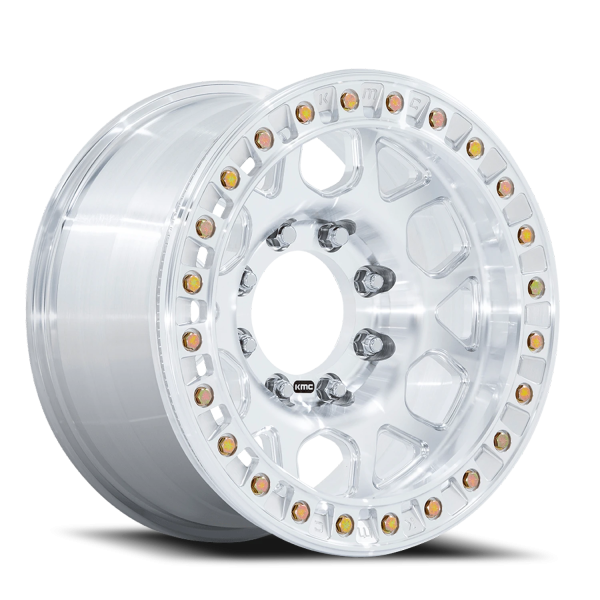KMC KM450 Mesa Forged Slotted Beadlock Wheel - 19x9 Machined Raw Machined Rim (8x165.1 Bolt Patte...