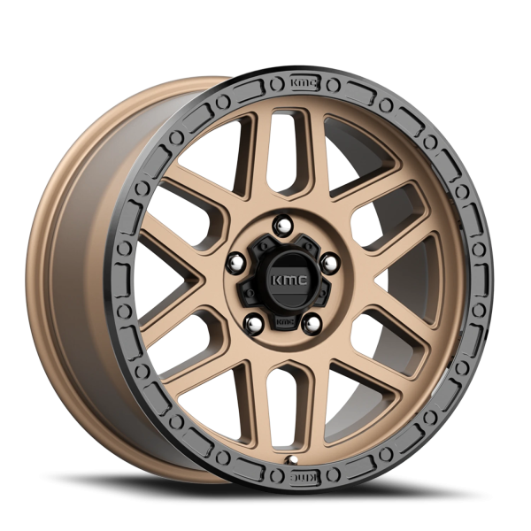 KMC KM544 Mesa Wheel - 18x9 Matte Bronze w/ Black Lip Rim (5x150 Bolt Pattern, +25mm Offset, 110....