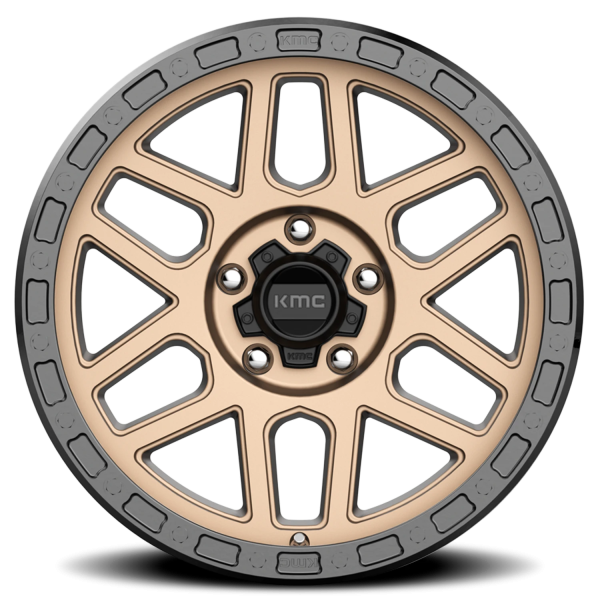 KMC KM544 Mesa Wheel - 18x9 Matte Bronze w/ Black Lip Rim (5x150 Bolt Pattern, +25mm Offset, 110....