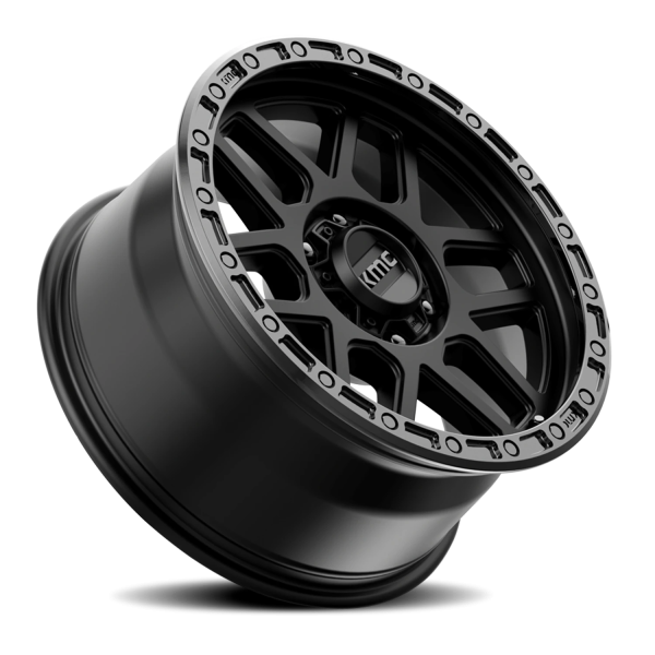 KMC KM544 Mesa Wheel - 18x9 Satin Black w/ Gloss Black Lip Rim (5x150 Bolt Pattern, +25mm Offset,...