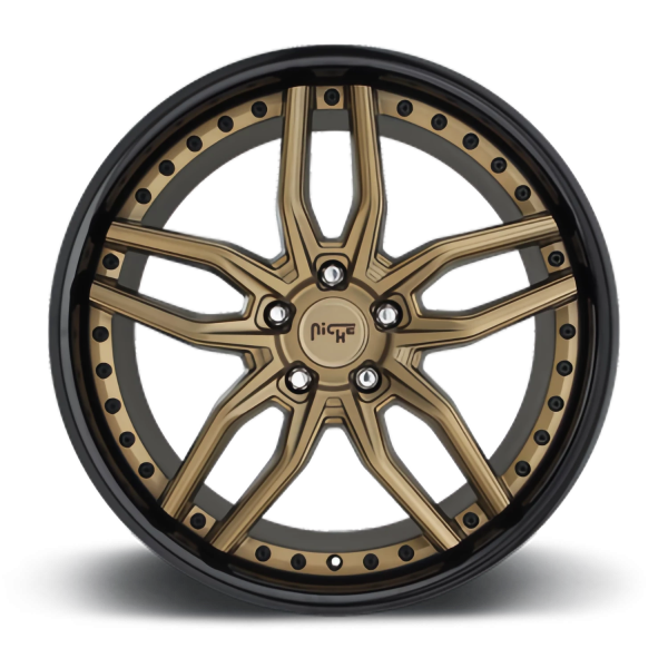 Niche 1PC M195 Matte Bronze Black Bead Ring-20X9-5X114.3 Bolt Pattern, 35 Offset