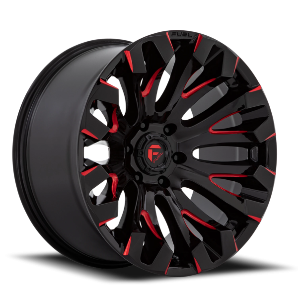 FUEL 1PC D829 GLOSS BLACK MILLED RED TINT- 18X9 - 6X5.5 BP, 1MM Offset (1 Wheel)