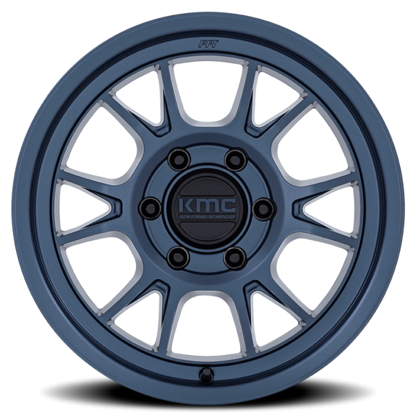 KMC KM729LX Range Wheel - 17x8.5 Metallic Blue Rim (6x139.7 Bolt Pattern, -10mm Offset, 106.1mm H...