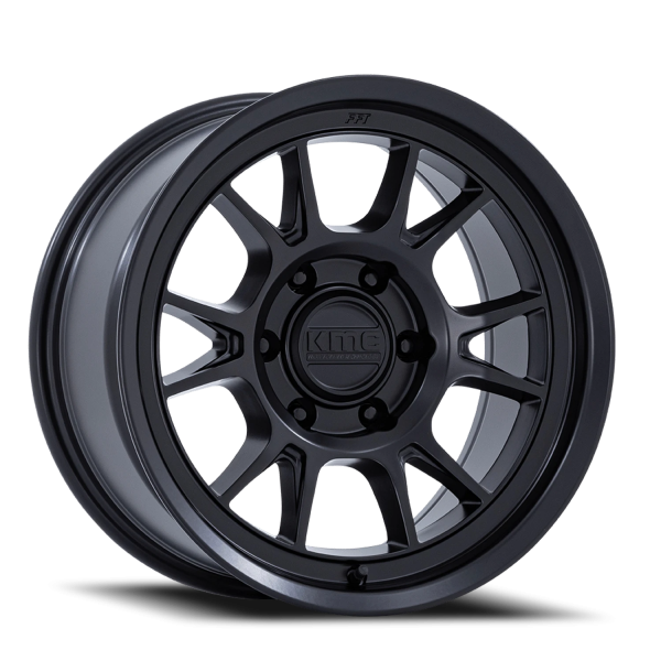KMC KM729MX Range Wheel - 17x8.5 Matte Black Rim (5x127 Bolt Pattern, -10mm Offset, 71.5mm Hub)