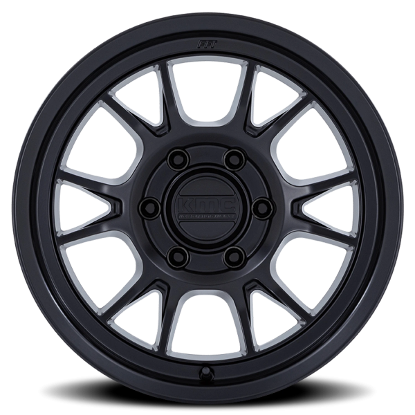 KMC KM729MX Range Wheel - 17x8.5 Matte Black Rim (5x127 Bolt Pattern, -10mm Offset, 71.5mm Hub)