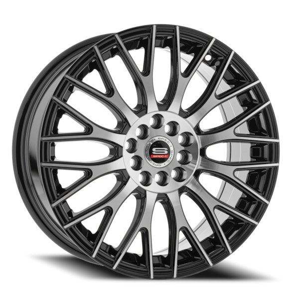 Spec-1 SP-55 Wheel - 18x8 Gloss Black w/ Machined Rim (5x114.3/120 Bolt Pattern, +38mm Offset, 73...