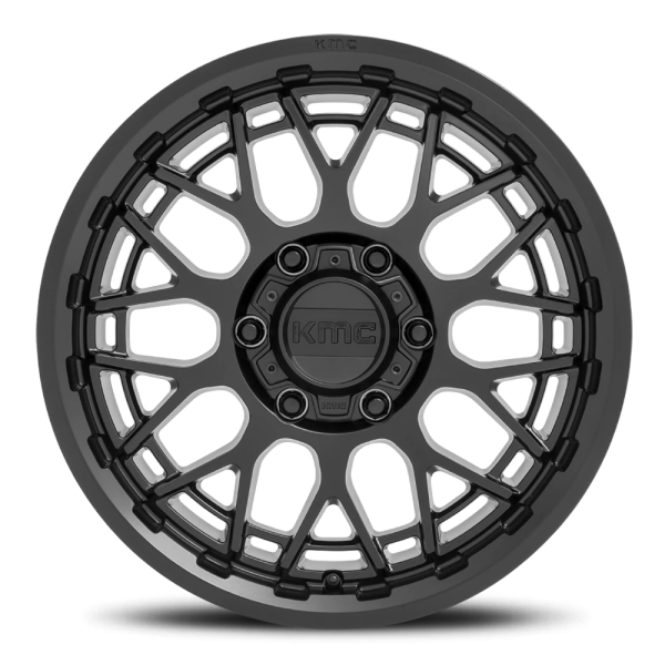 KMC KM722 Technic Wheel - 18x9 Satin Black Rim (5x127 Bolt Pattern, 0mm Offset, 71.5mm Hub)