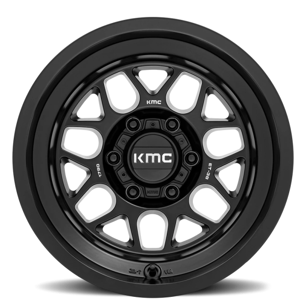 KMC KM725 Terra Wheel - 20x9 Satin Black Rim (6x139.7 Bolt Pattern, -12mm Offset, 106.1mm Hub)
