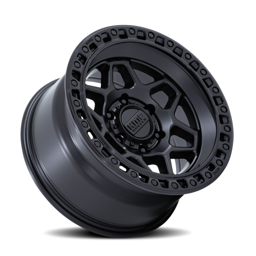 KMC KM553MB Torx Wheel - 17x8.5 Matte Black w/ Gloss Black Lip Rim (6x139.7 Bolt Pattern, 0mm Off...