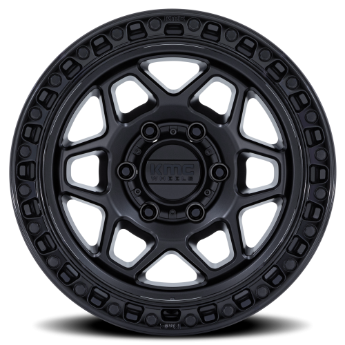 KMC KM553MB Torx Wheel - 17x8.5 Matte Black w/ Gloss Black Lip Rim (6x139.7 Bolt Pattern, 0mm Off...
