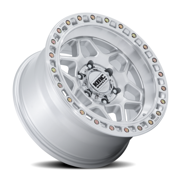 KMC KM553SD Torx Wheel - 17x8.5 Gloss Silver w/ Machined Face Rim (5x127 Bolt Pattern, 0mm Offset...