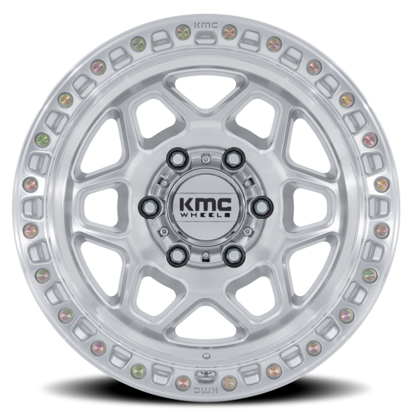 KMC KM553SD Torx Wheel - 17x8.5 Gloss Silver w/ Machined Face Rim (5x127 Bolt Pattern, 0mm Offset...