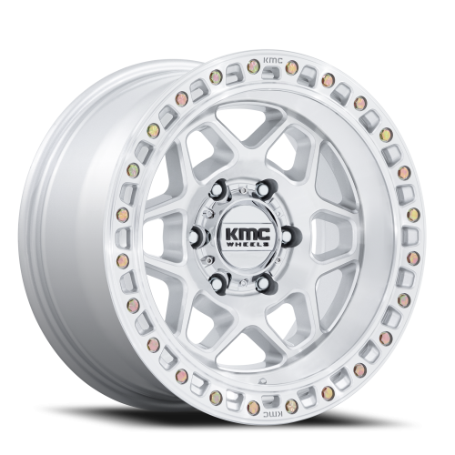 KMC KM553SD Torx Wheel - 17x8.5 Gloss Silver w/ Machined Face Rim (6x135 Bolt Pattern, 0mm Offset...