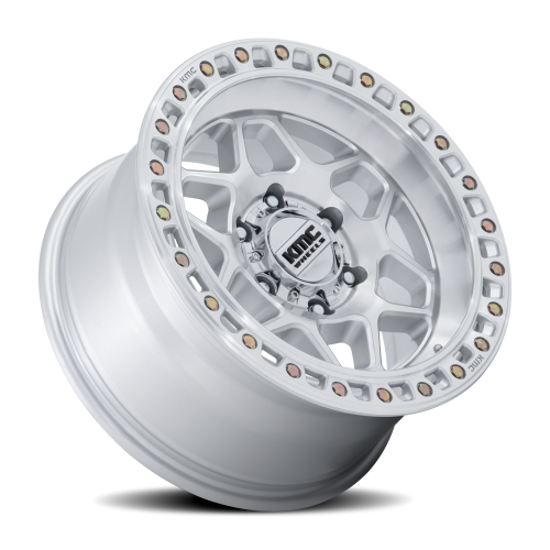 KMC KM553SD Torx Wheel - 17x8.5 Gloss Silver w/ Machined Face Rim (6x135 Bolt Pattern, 0mm Offset...
