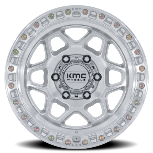 KMC KM553SD Torx Wheel - 17x8.5 Gloss Silver w/ Machined Face Rim (6x135 Bolt Pattern, 0mm Offset...