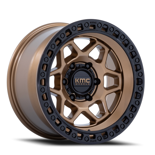 KMC KM553ZB Torx Wheel - 17x9 Matte Bronze w/ Gloss Black Lip Rim (6x139.7 Bolt Pattern, -12mm Of...