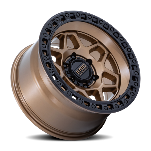 KMC KM553ZB Torx Wheel - 17x9 Matte Bronze w/ Gloss Black Lip Rim (6x139.7 Bolt Pattern, -12mm Of...