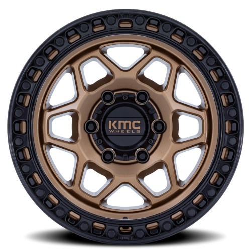 KMC KM553ZB Torx Wheel - 17x9 Matte Bronze w/ Gloss Black Lip Rim (6x139.7 Bolt Pattern, -12mm Of...