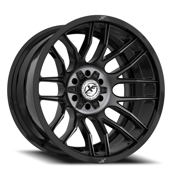 XF Off-Road XF-232 Wheel - 20x10 Gloss Black w/ Machined Titanium-DDT Rim (5x127/139.7 Bolt Patte...